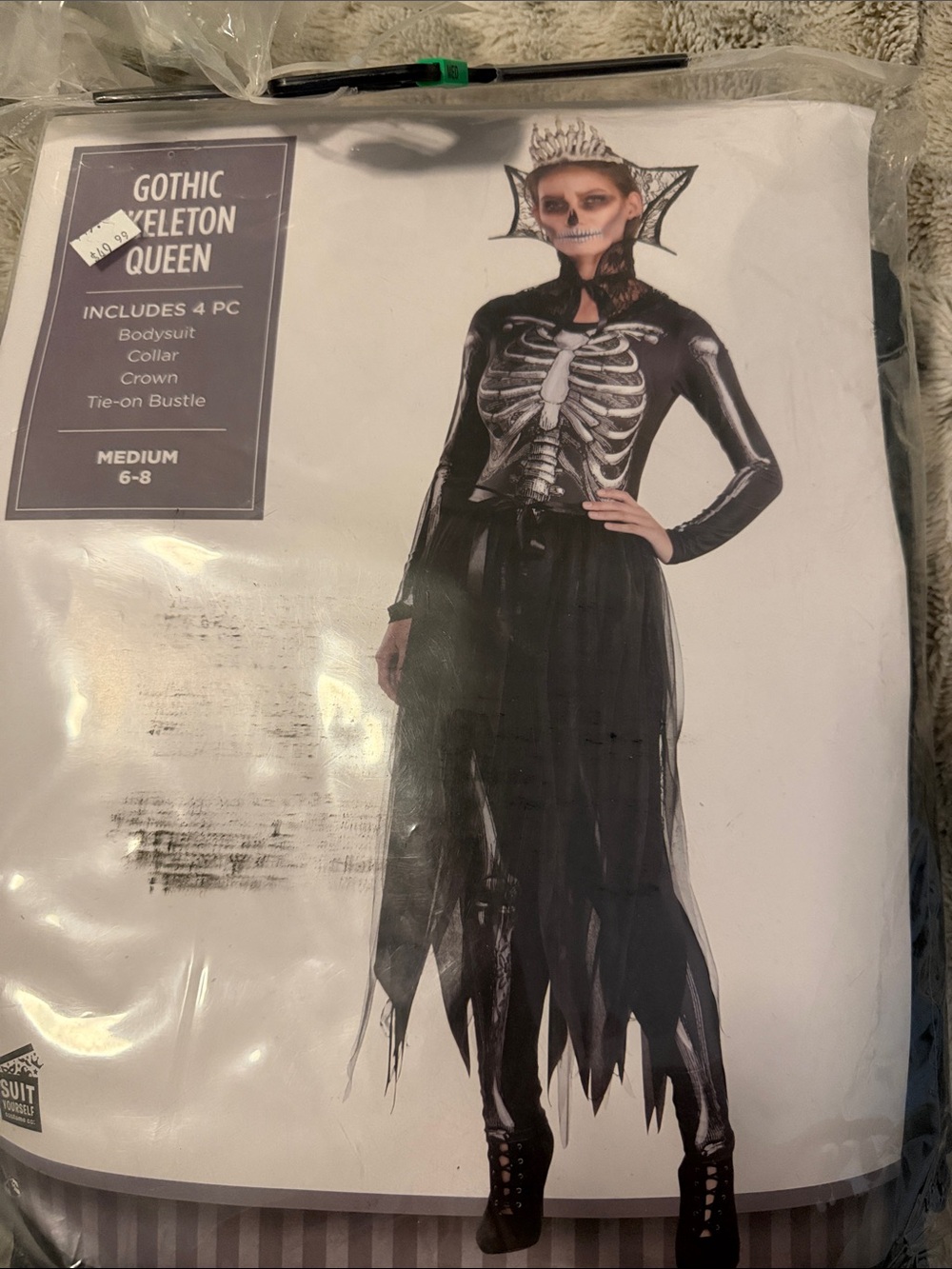 Gothic Skeleton Queen Costume - Black